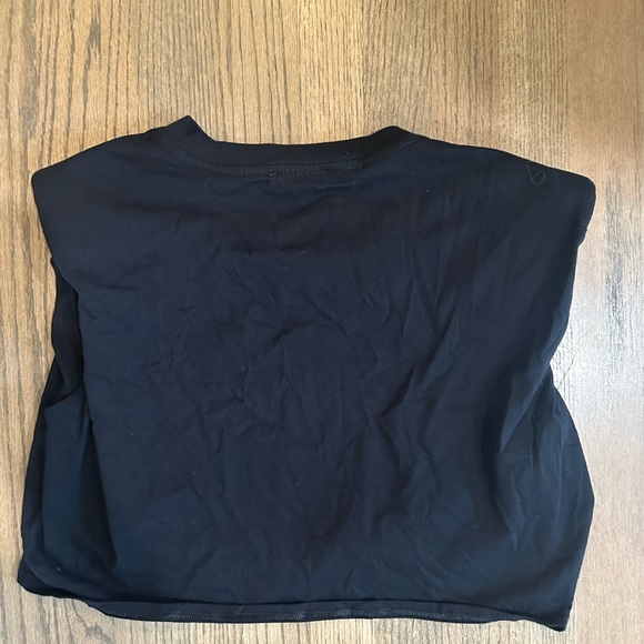 Babaton Cropped Black Top with Shoulder Pads-Size Small - Picture 3 of 6